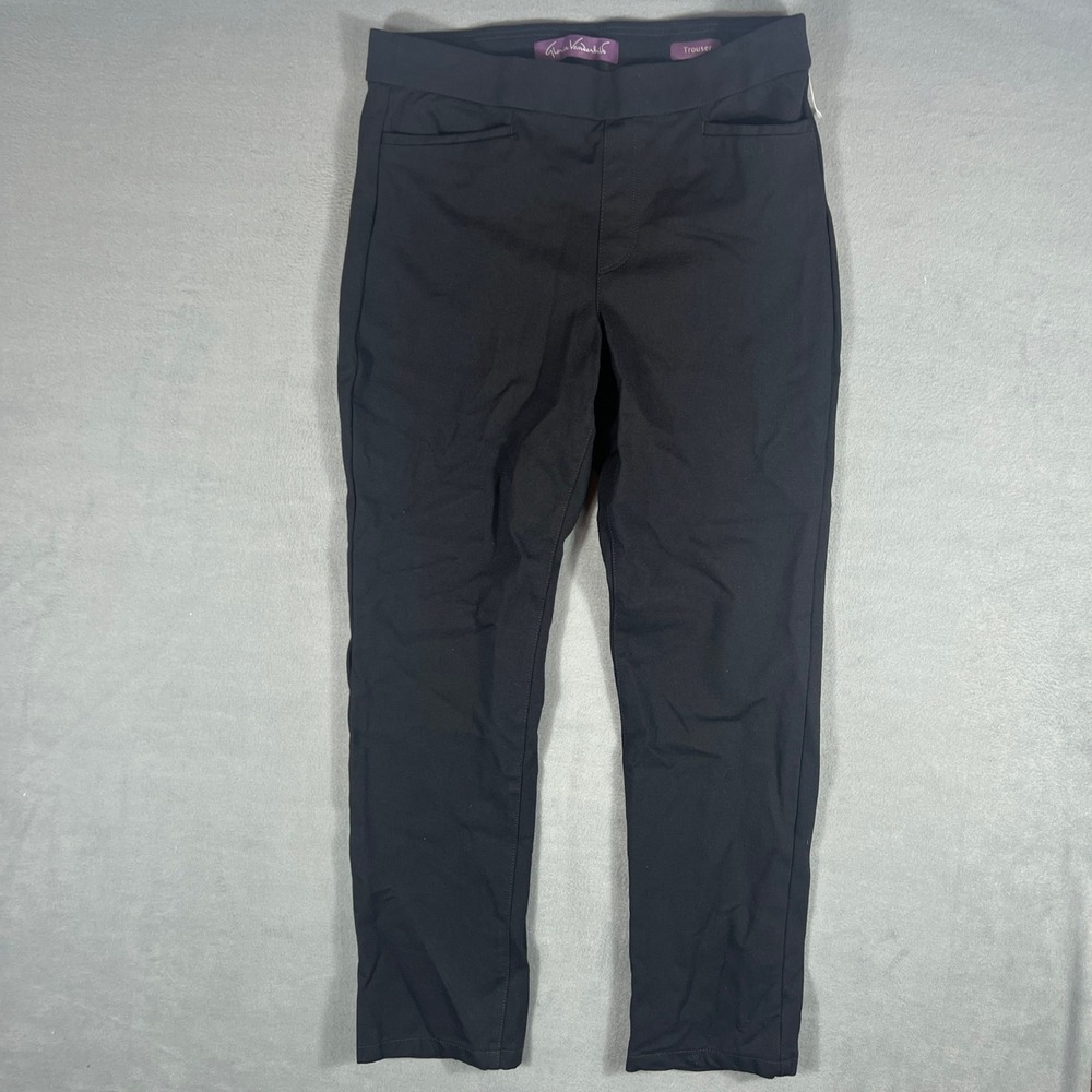Gloria Vanderbilt Womens Trouser Pants 14 Average Black Solid Pull On Stretch